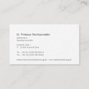 Tarjeta De Visita Kanzlei Visitenkarte