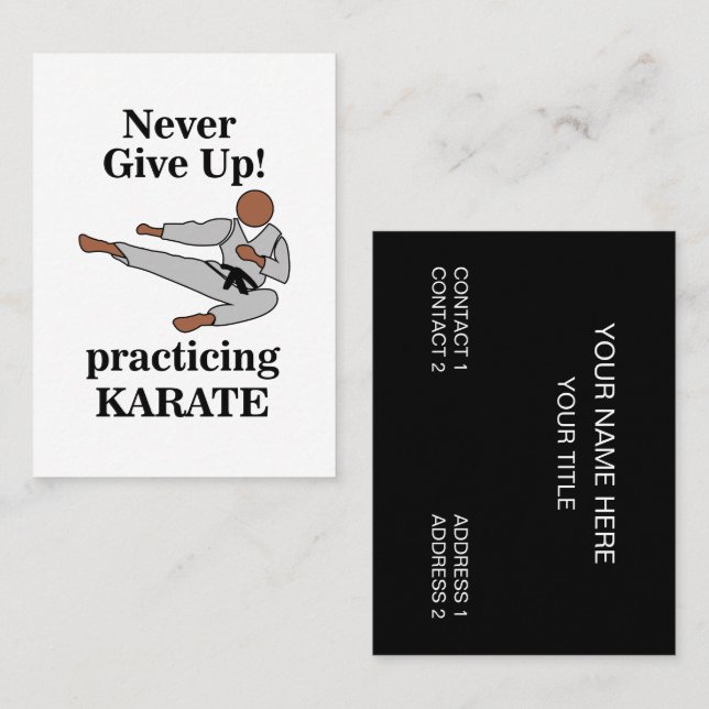 Tarjeta De Visita Karate Black Belt Martial Arts Academy (Anverso / Reverso)