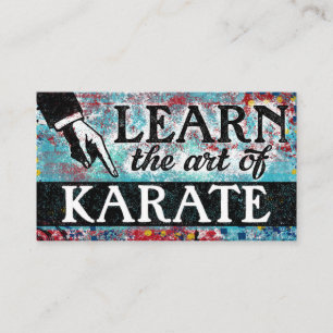 Tarjeta De Visita Karate Lessons Business Cards - Rojo azul