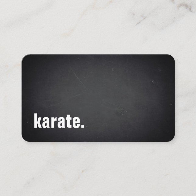 Tarjeta De Visita karate. Modern Minimalist Blackboard Professional (Anverso)