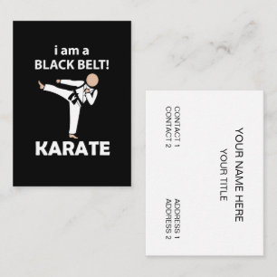 Tarjeta De Visita Karate, soy un Karate del Cinturón Negro