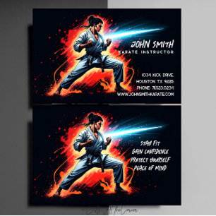 Tarjeta De Visita Karate Taekwondo Judo Instructor de Artes Marciale