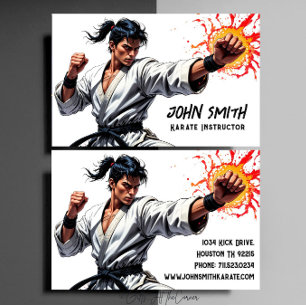 Tarjeta De Visita Karate Taekwondo Judo Instructor de Artes Marciale