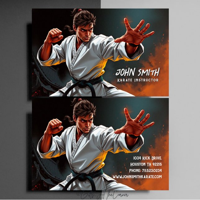Tarjeta De Visita Karate Taekwondo Judo Instructor de Artes Marciale (Subido por el creador)