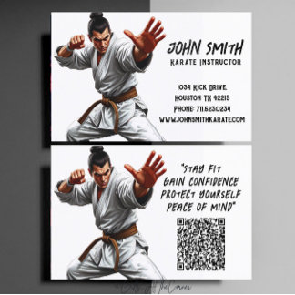Tarjeta De Visita Karate Taekwondo Judo Instructor de Artes Marciale