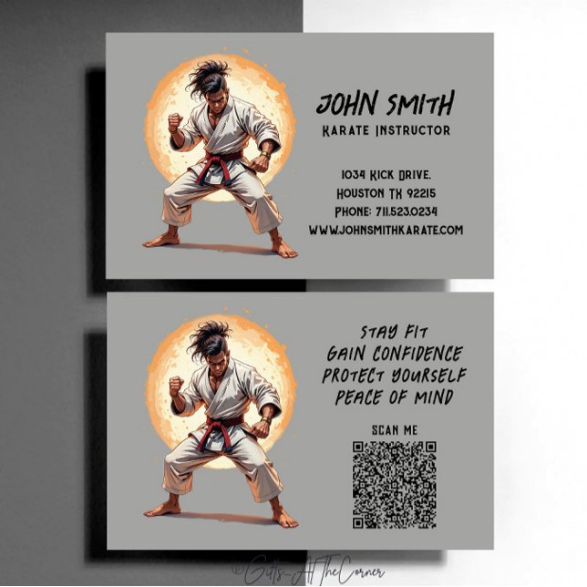 Tarjeta De Visita Karate Taekwondo Judo Instructor de Artes Marciale (Subido por el creador)