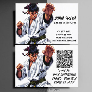 Tarjeta De Visita Karate Taekwondo Judo Martial Arts Instructor