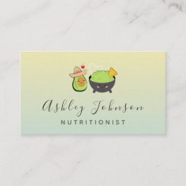 Tarjeta De Visita Kawaii Aguacate y Guacamole Nutricionista