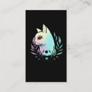 Tarjeta De Visita Kawaii Cat Moon Wicca Pastel Gótico Kitten Cresce