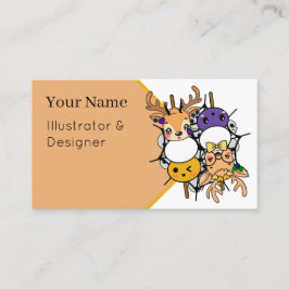 Tarjeta De Visita Kawaii Deer Dango - Brochetas de Otoño Espeluznant