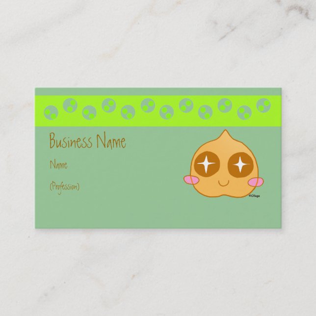Tarjeta De Visita Kawaii del garbanzo (Anverso)
