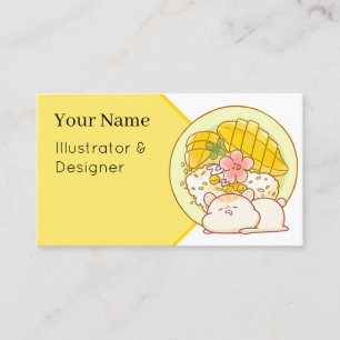 Tarjeta De Visita Kawaii Hamster Mango Sticky Rice - Dulce Tailandés