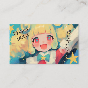 Tarjeta De Visita Kawaii Japonés Gracias por su Compra