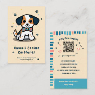 Tarjeta De Visita Kawaii Paws Perro ligero ardiendo