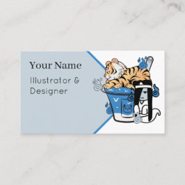 Tarjeta De Visita Kawaii Tiger y Yuki-Onna Raspado Japonés
