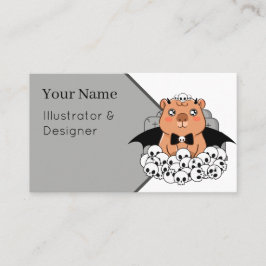 Tarjeta De Visita Kawaii Vampire Capybara - Cementerio Espeluznante