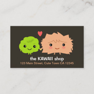 Tarjeta De Visita Kawaii Wasabi y Ginger se aman mutuamente