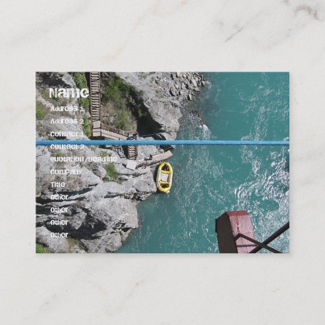 Tarjeta De Visita Kawarau Bridge Bungy POV, Queenstown, Nueva Zeland (Anverso)