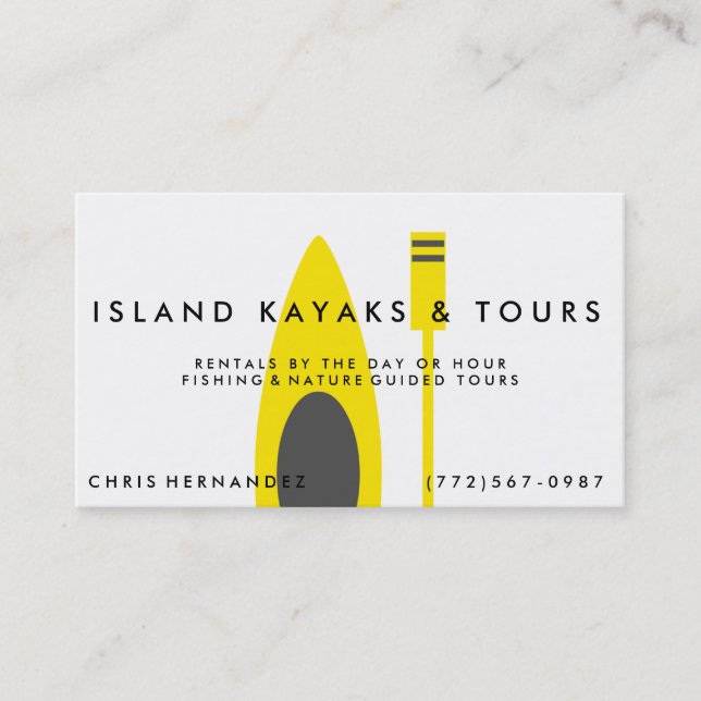 Tarjeta De Visita Kayak Company o Tours Business Card (Anverso)