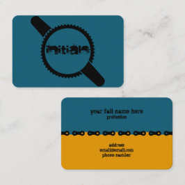 Tarjeta De Visita Keep Turning That Crank Blue Orange