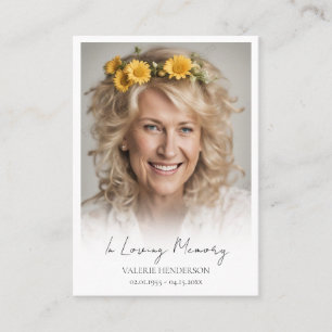 Tarjeta De Visita Keepsake funeral de foto mínima