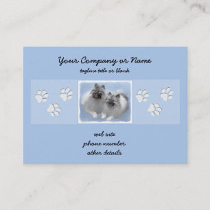 Tarjeta De Visita Keeshond Pair de Kees pintura animal original