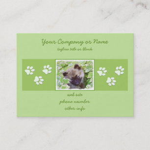 Tarjeta De Visita Keeshond Puppy en el jardín pintando arte original