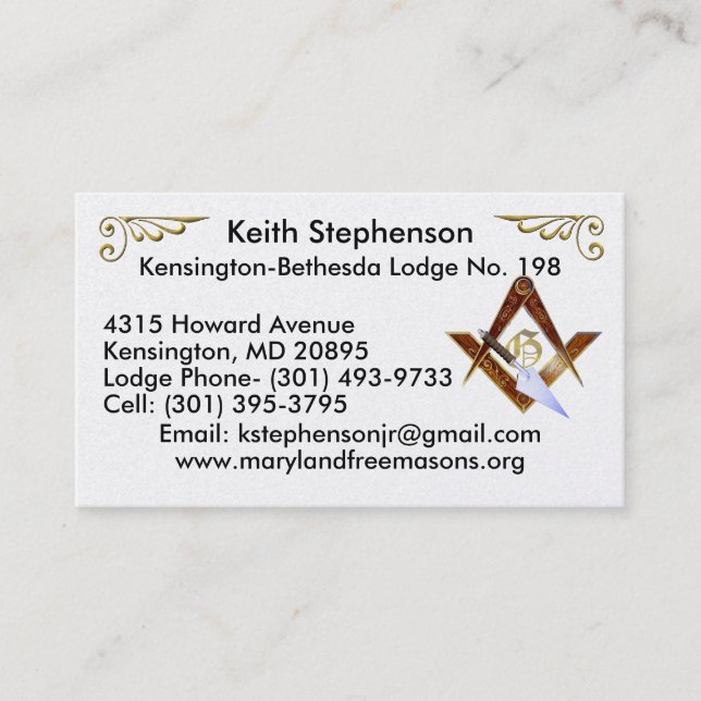 Tarjeta De Visita Keith Stephenson (Anverso)