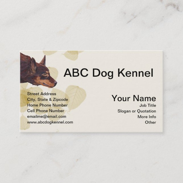 Tarjeta De Visita Kelpie rojo australiano impresionante (Anverso)