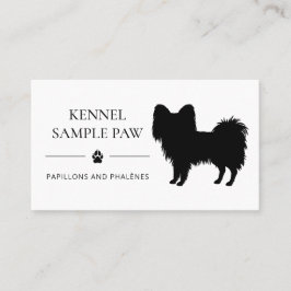 Tarjeta De Visita Kenigma De Perro De Silhouette De Papillón Negro O