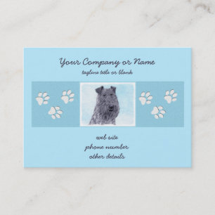 Tarjeta De Visita Kerry Blue Terrier Pintura Cute Original Perro Art