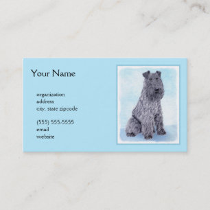 Tarjeta De Visita Kerry Blue Terrier Pintura Cute Original Perro Art