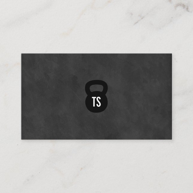 Tarjeta De Visita Kettle Bell Personal Trainer Chalkboard (Anverso)