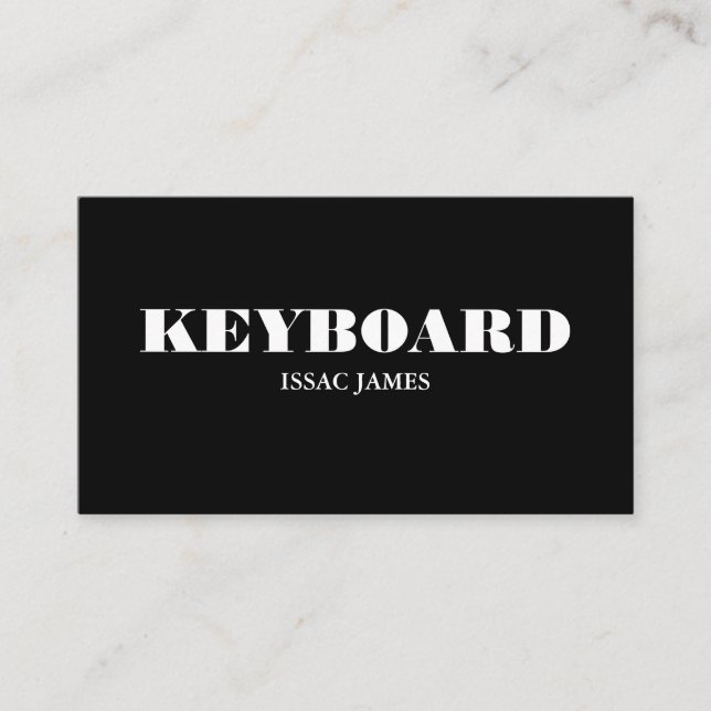 Tarjeta De Visita Keyboestandarte elegante, músico profesional (Anverso)