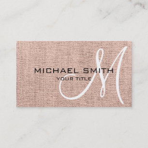 Tarjeta De Visita Khaki Elegant Monograma Aspecto