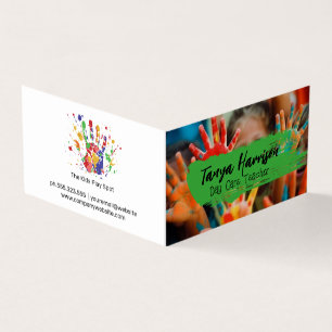 Tarjeta De Visita Kids Hand Painting   Arts Crafts