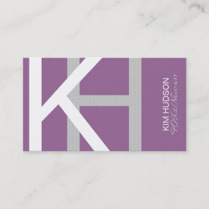 Tarjeta De Visita Kim H Monograma Texturizado de Moda