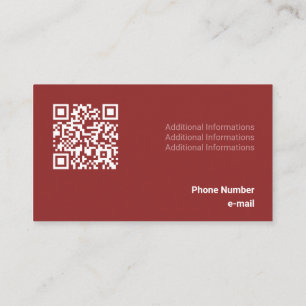Tarjeta De Visita Kind Bordeaux Tone Flat Shapes Qr Code