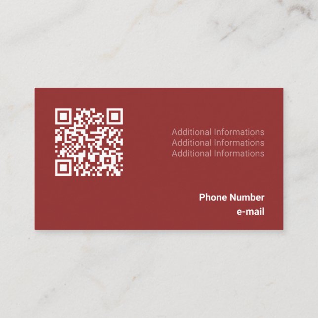 Tarjeta De Visita Kind Bordeaux Tone Flat Shapes Qr Code (Reverso)