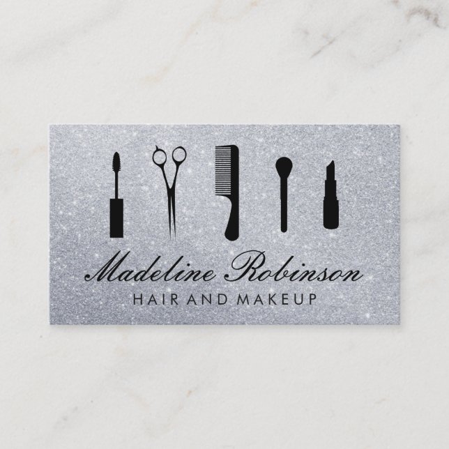 Tarjeta De Visita Kit de glamour con Purpurina elegante (Anverso)