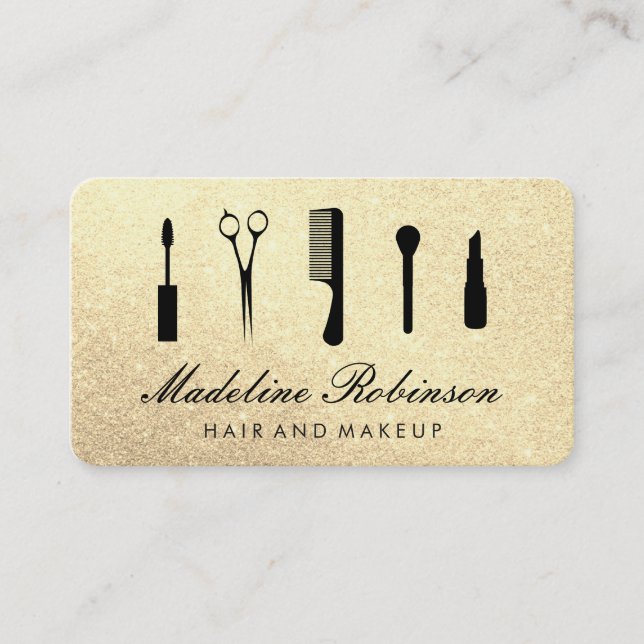 Tarjeta De Visita Kit de glamour con Purpurina elegante (Anverso)