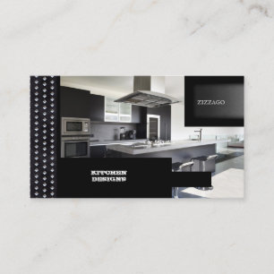 Tarjeta De Visita KITCHE diseña negro Metalizado