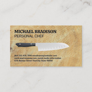 Tarjeta De Visita Kitchen Knife   Bloque de corte