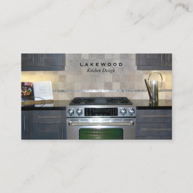 Tarjeta De Visita Kitchen Photo Business Card Taupe (Anverso)