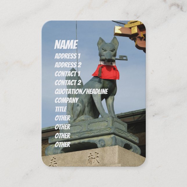 Tarjeta De Visita Kitsune キ ツ ネ (Fox) con clave en la boca (Anverso)