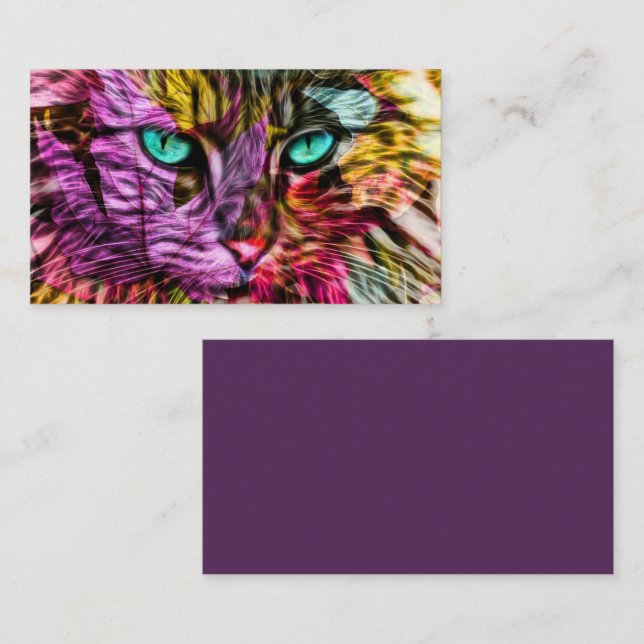 Tarjeta De Visita Kitty Cat Kitten Artsy Design (Anverso / Reverso)