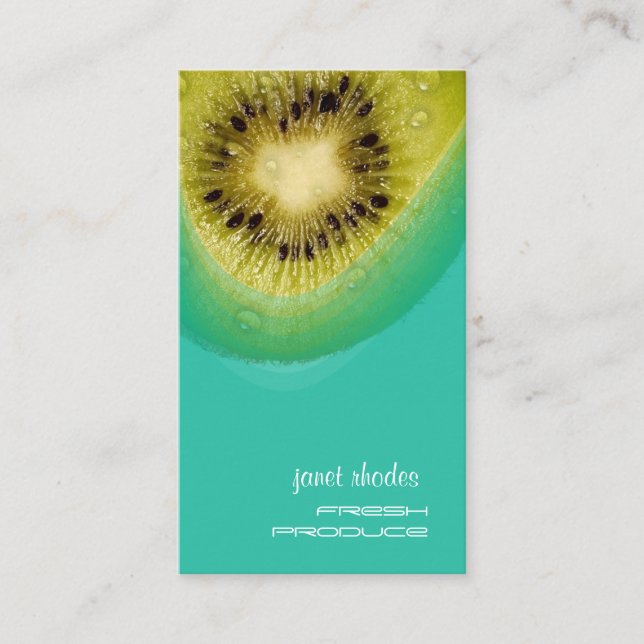 Tarjeta De Visita Kiwi fresco para cultivadores orgánicos (Anverso)