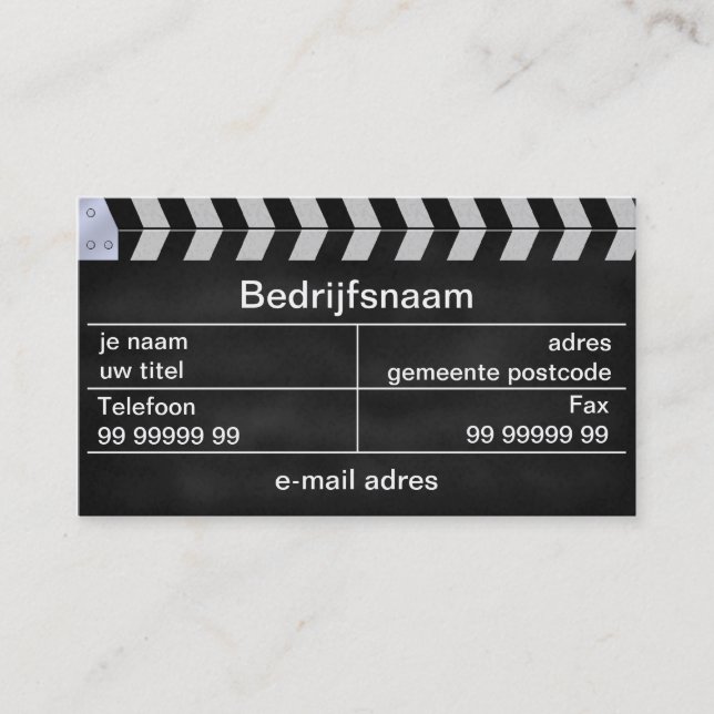 Tarjeta De Visita klap bioscoop (Anverso)