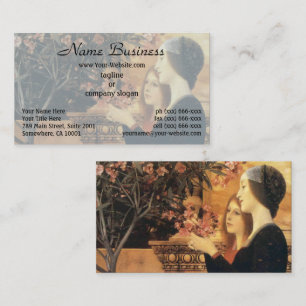 Tarjeta De Visita Klimt Dos Chicas con Oleandro Art Nouveau