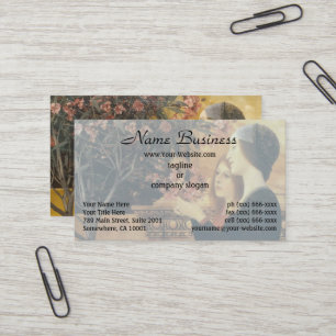 Tarjeta De Visita Klimt Dos Chicas con Oleandro Art Nouveau